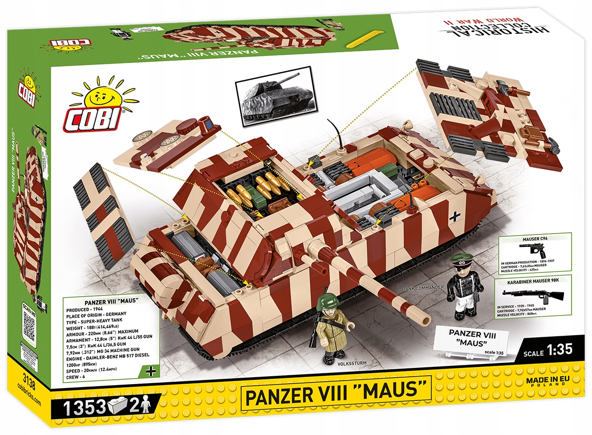 Cechy zestawu klocków Panzer VIII Maus