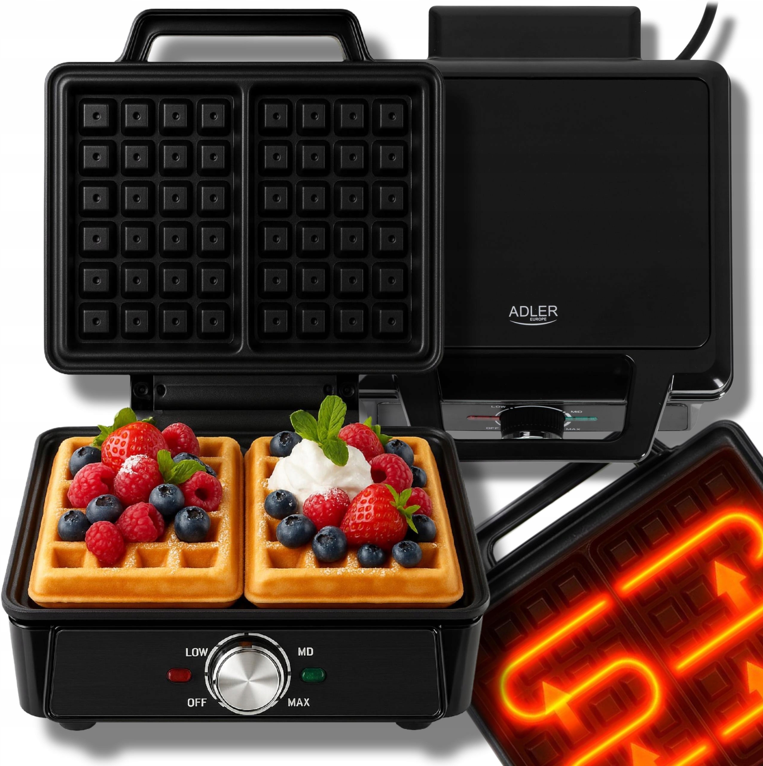 GOFROWNICA 2000W XXL – Idealne gofry w Twojej kuchni