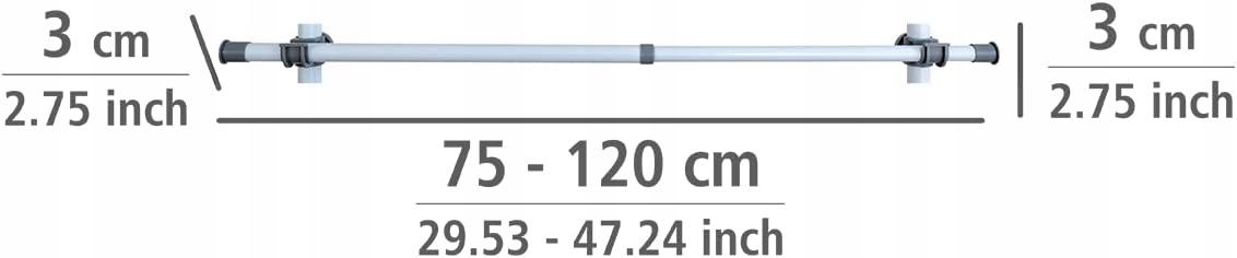 Regulowana długość od 75 do 120 cm – Dopasuj do swojego wnętrza