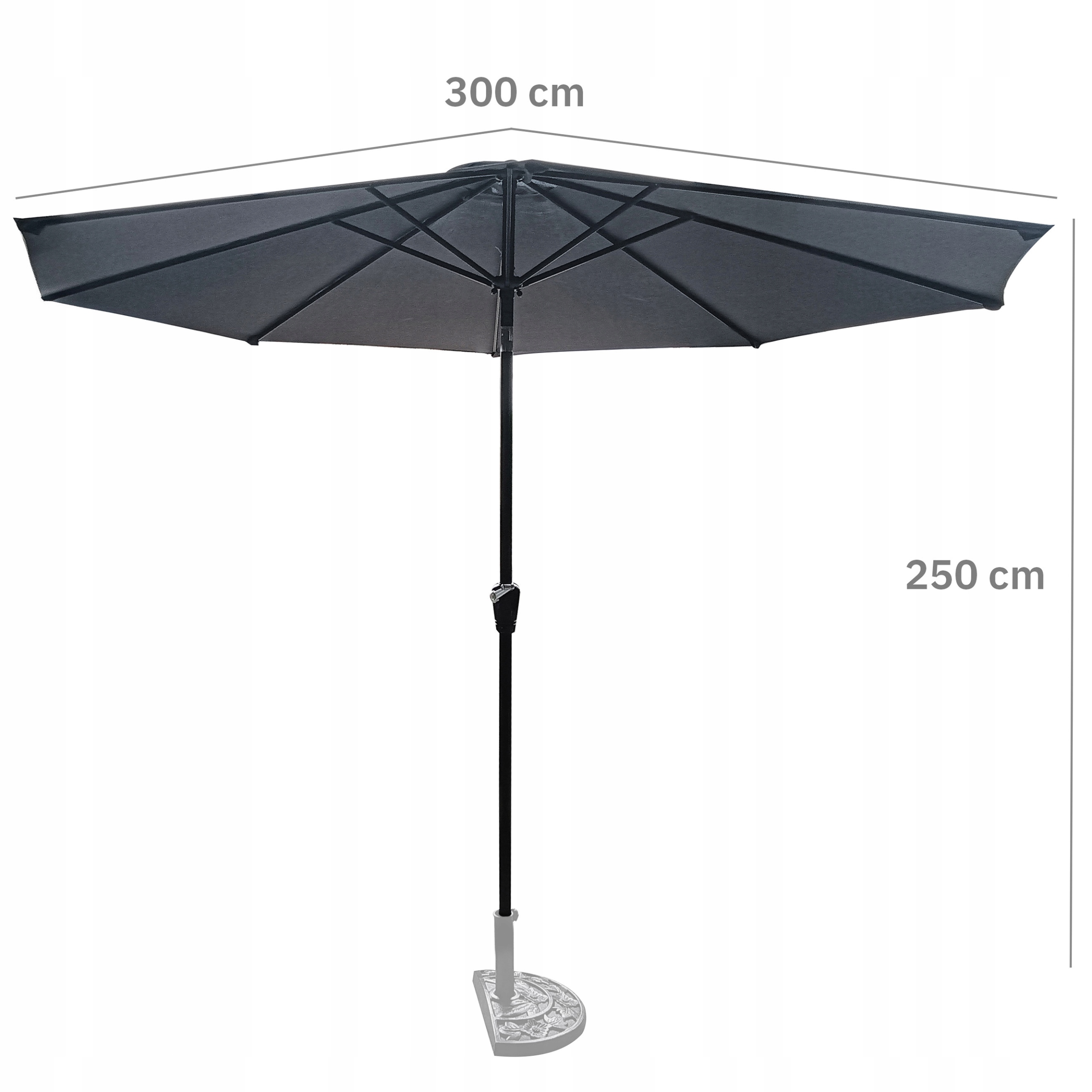 Parasol ogrodowy duży solidny składany 3 M z korbką – idealne rozwiązanie na każdą pogodę