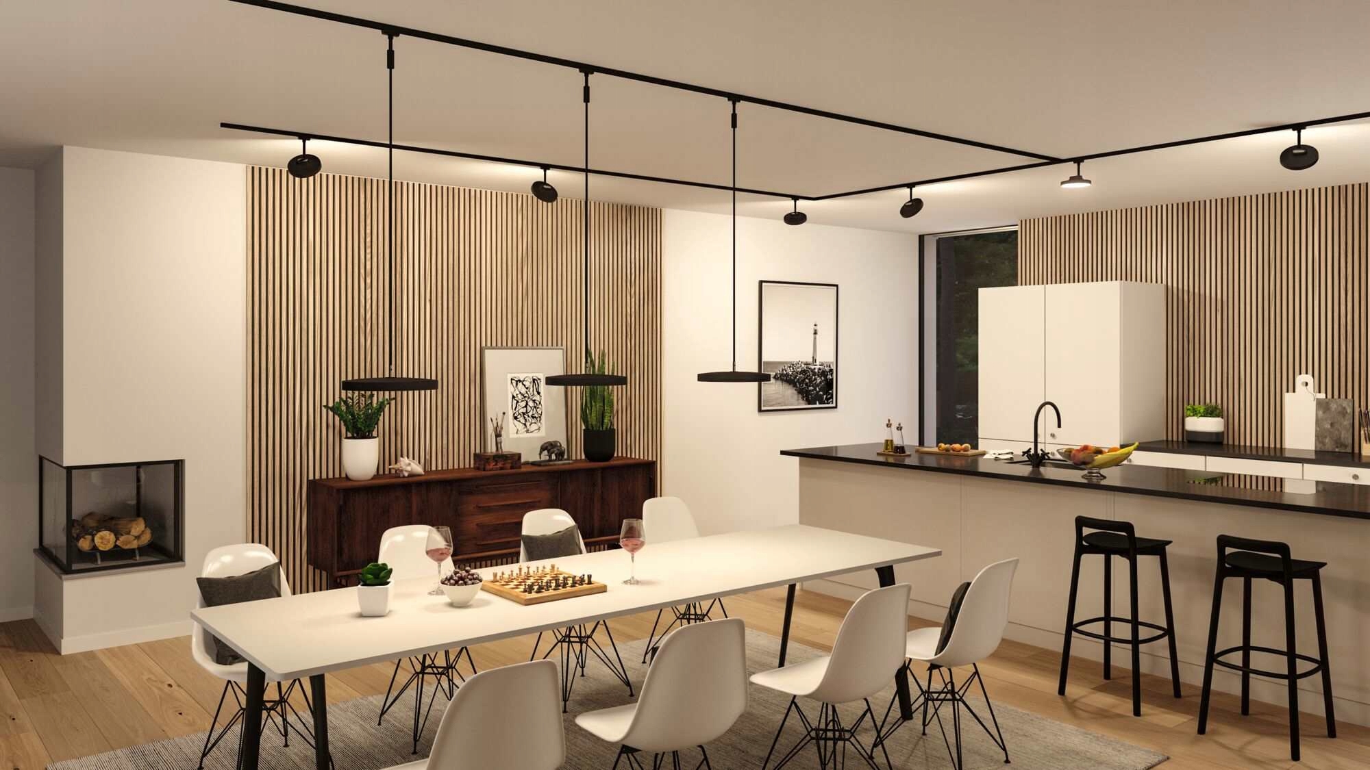 Zastosowanie w różnych przestrzeniach: salon, biuro, kuchnia