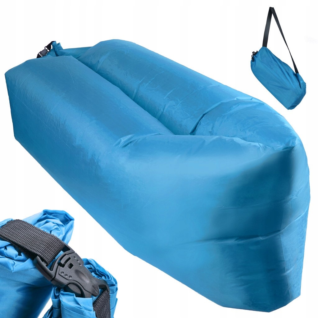 Lazy BAG SOFA – Łóżko leżak na powietrze błękitny dla Twojego relaksu