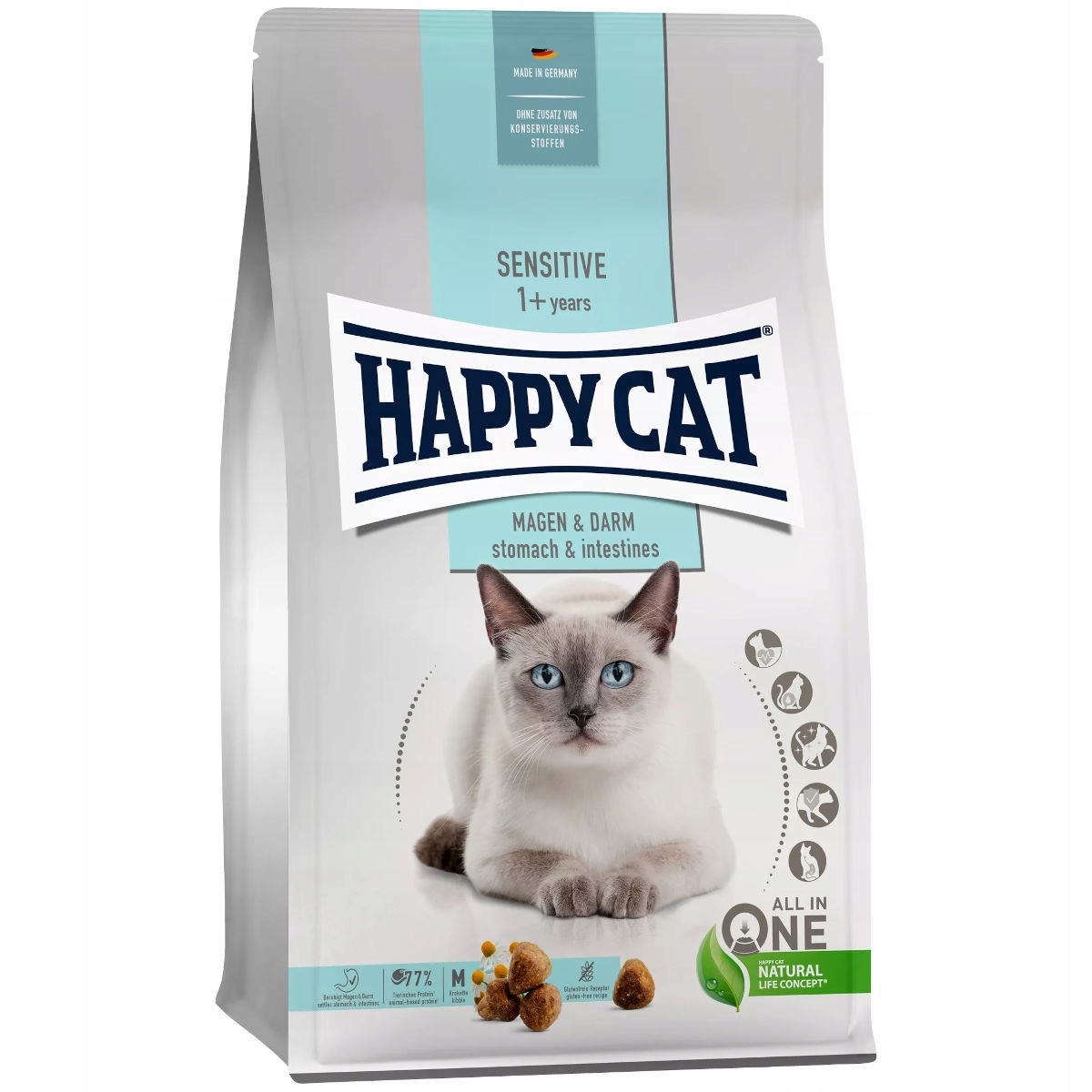 Happy Cat Sensitive Stomach & Intestines – Sucha karma dla dorosłych kotów o wrażliwym układzie pokarmowym