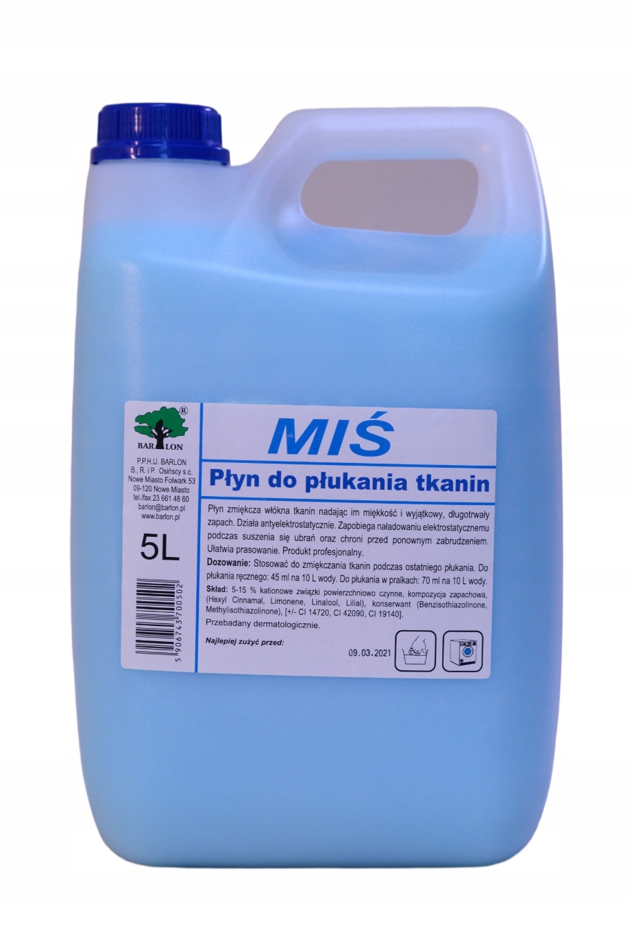 Płyn do płukania Barlon Miś - Profesjonalna pielęgnacja tkanin