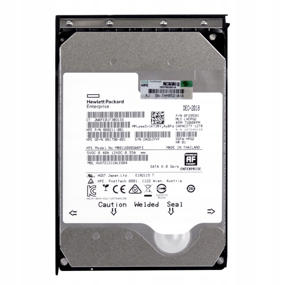 HPE 12TB SATA 6G Midline 7.2K LFF – Wydajny dysk twardy do serwerów