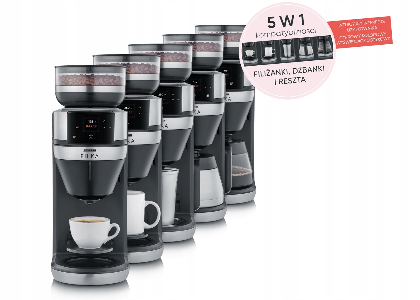 Innowacyjna funkcjonalność 5 w 1 – Idealny do filiżanek, kubków i dzbanków