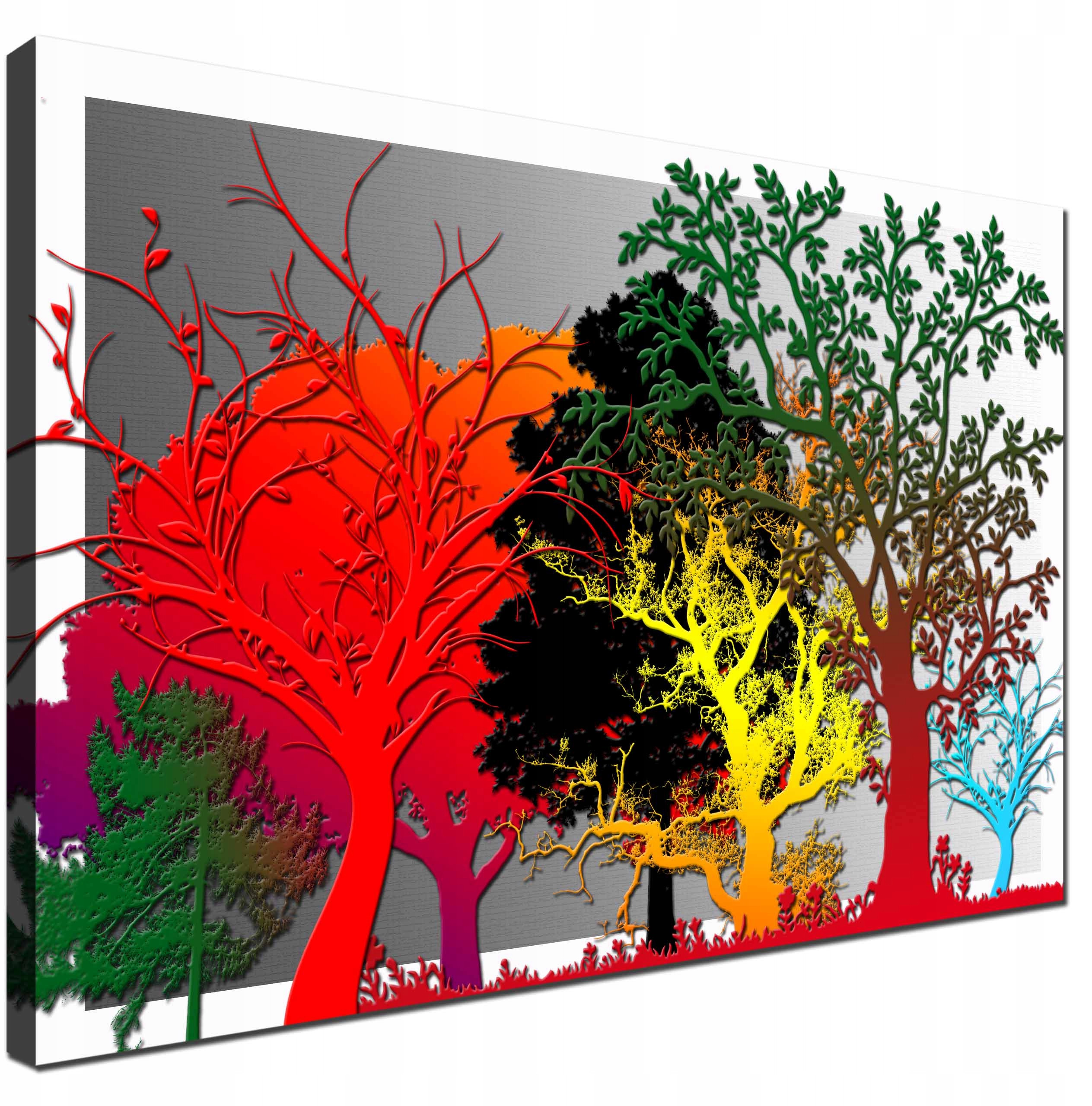 Feeby obraz na płótnie Kolorowe drzewa abstrakcja 60x40 – Nowoczesna dekoracja do Twojego wnętrza