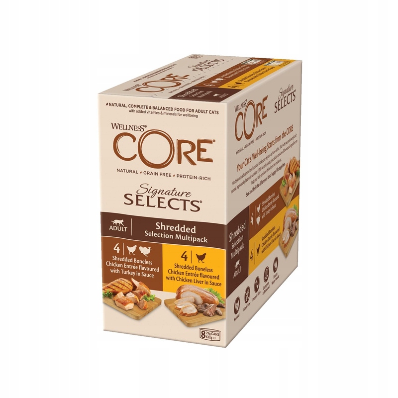 Wellness Core Signature Selects Shredded Multipack dla kotów – Zbilansowana dieta w puszkach