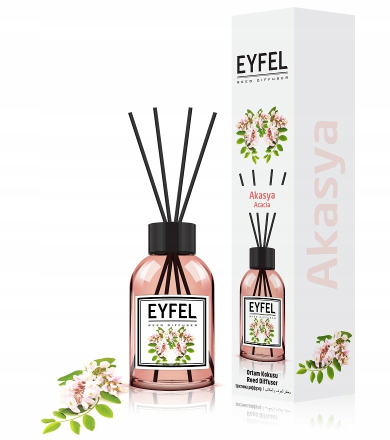 Eyfel Dyfuzor zapachowy z patyczkami Akacja 120ml – Odśwież swoje wnętrza