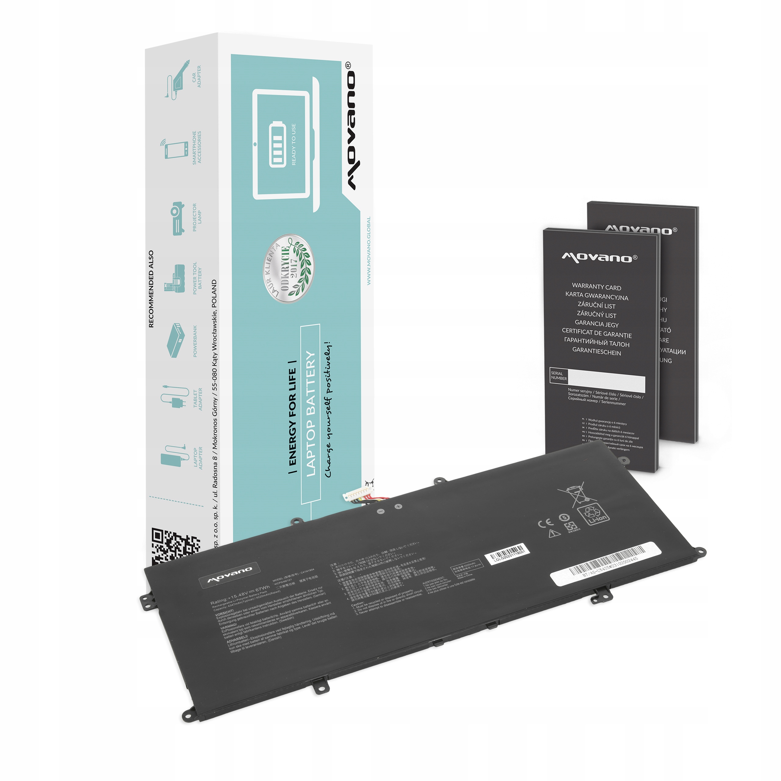 Bateria Movano C41N1904 do Asus UX325JA, UX325EA, UX363EA, UM425IA, UX425JA – Wydajność i niezawodność