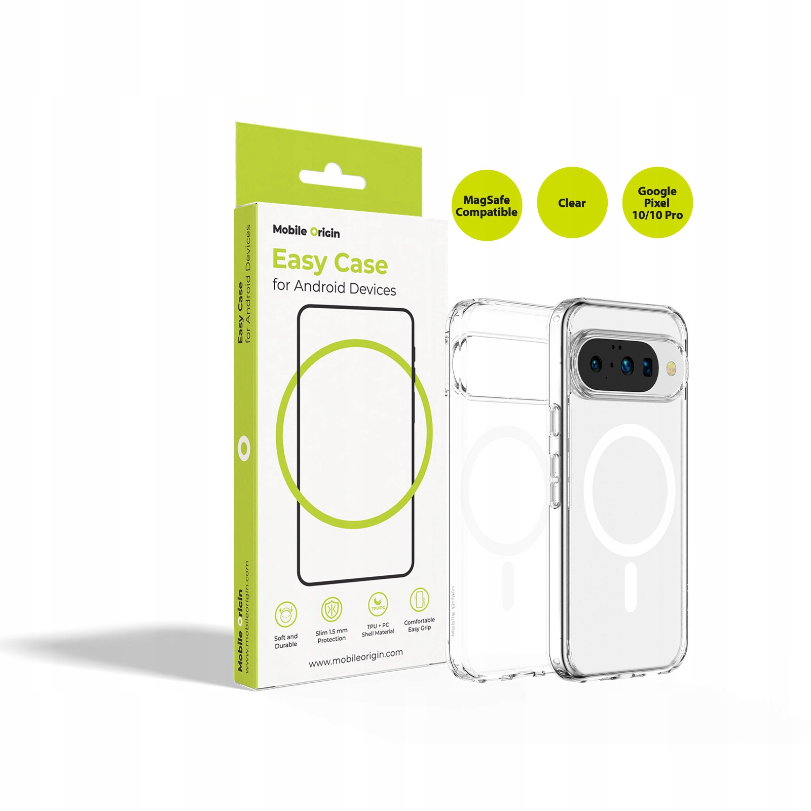 Mobile Origin Easy Case MagSafe Clear – Ochrona i styl dla Google Pixel 10 Pro/Google Pixel 10
