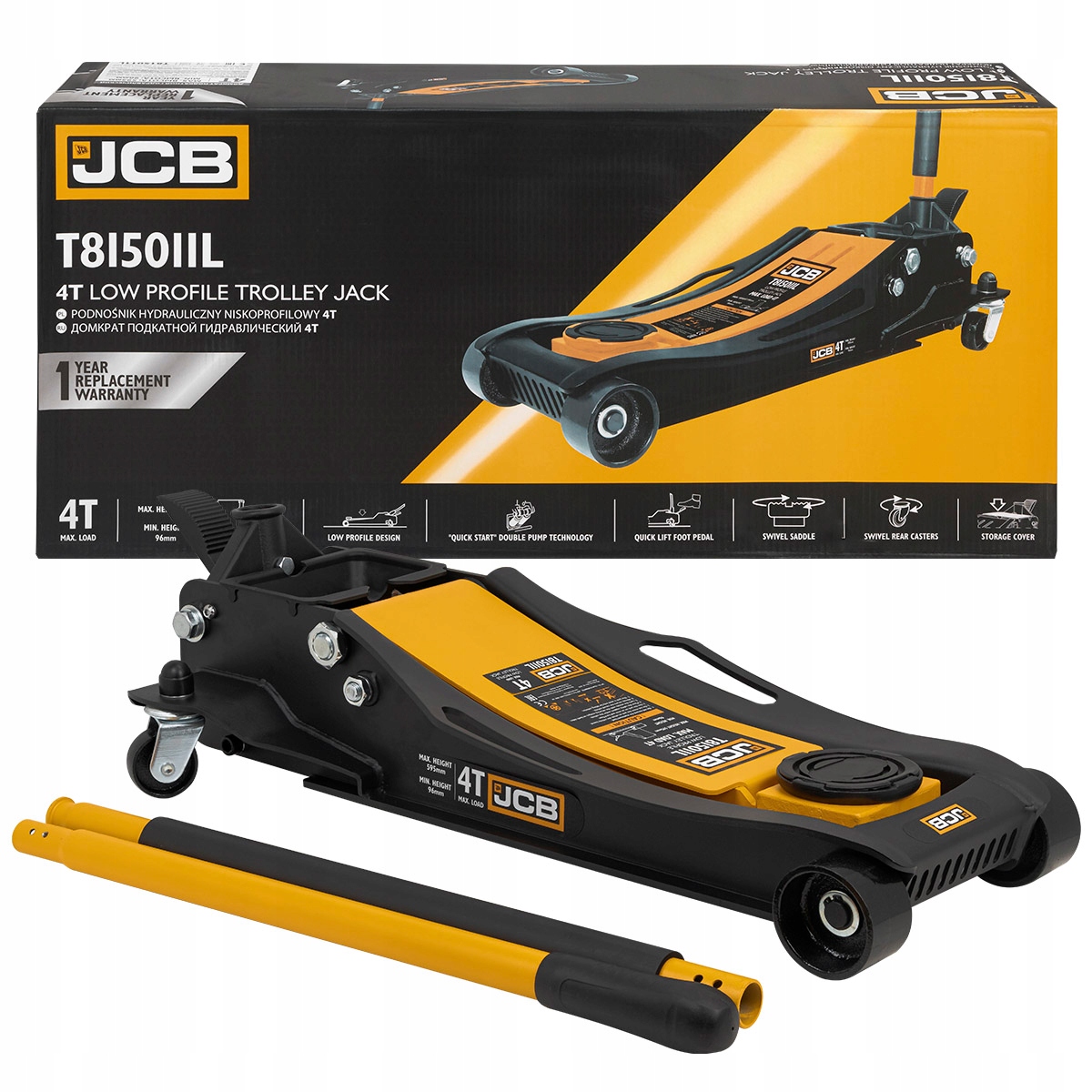 JCB DŹWIGNIK 'ŻABA' 4T 96-595mm – Niezawodny podnośnik do Twojego garażu