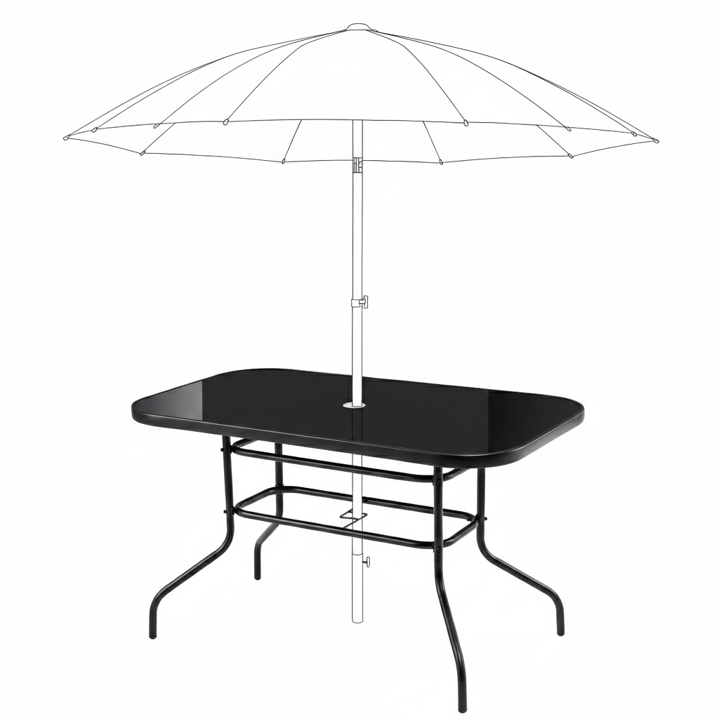 Duży szklany stół ogrodowy na taras balkon 120x70 czarny – idealne uzupełnienie Twojego ogrodu