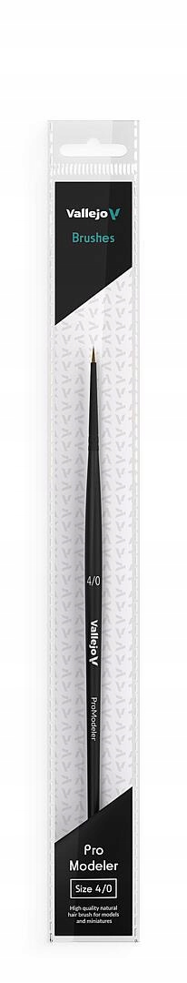 Pędzel Vallejo B01040 Pro Modeler Natural Hair Round Brush nr 4/0 – Idealny wybór dla modelarzy