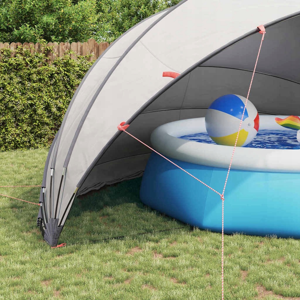 Kopuła basenowa szary i pomarańczowy 592 x 590 x 275 cm – Idealna ochrona dla Twojego basenu