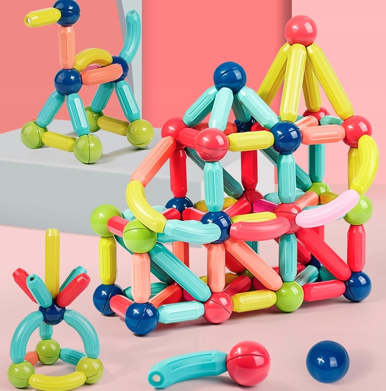 Zestaw zawiera 64 elementy – różnorodność klocków