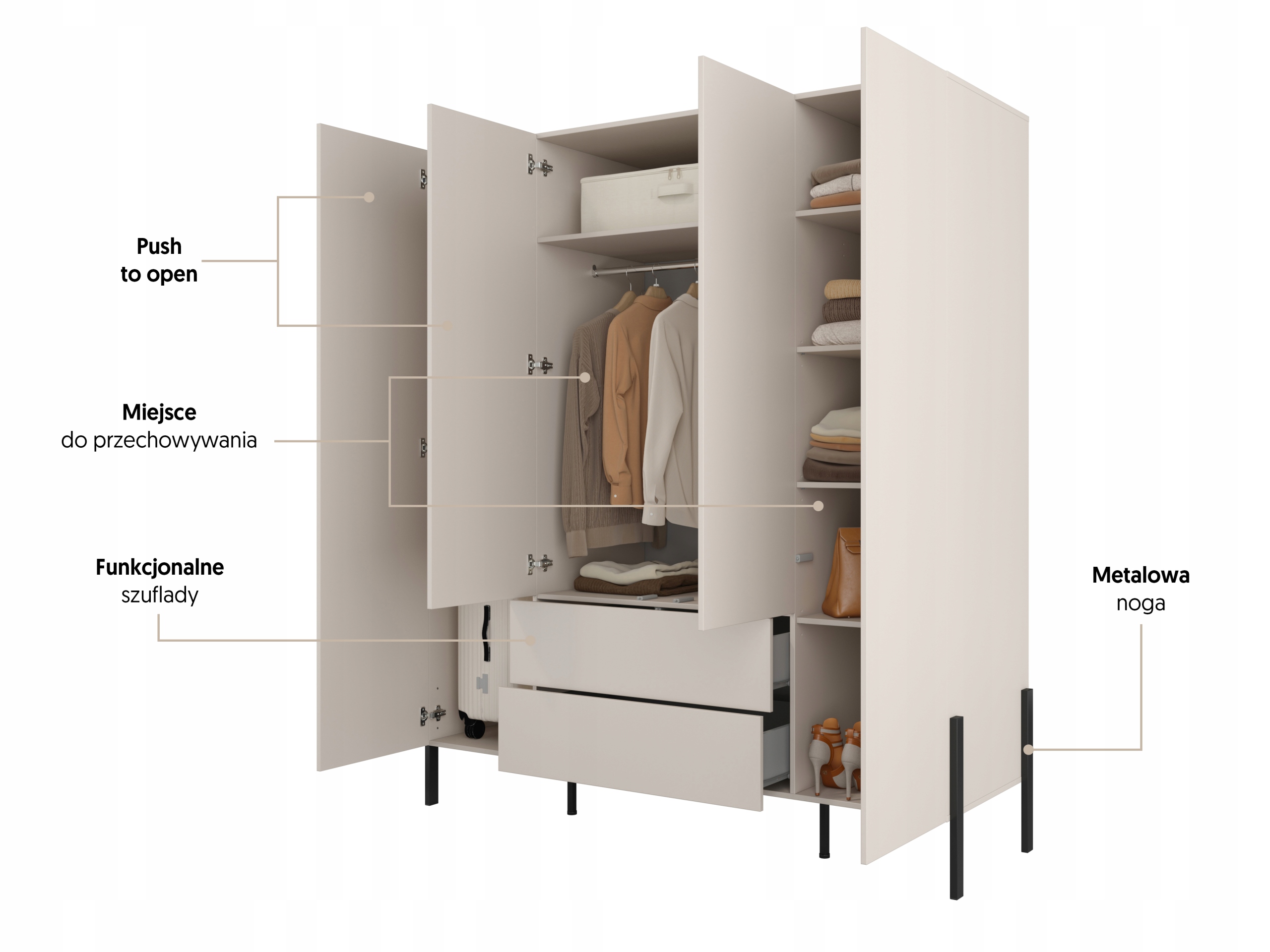 Przemyślane wnętrze – drążki na wieszaki i pojemne półki