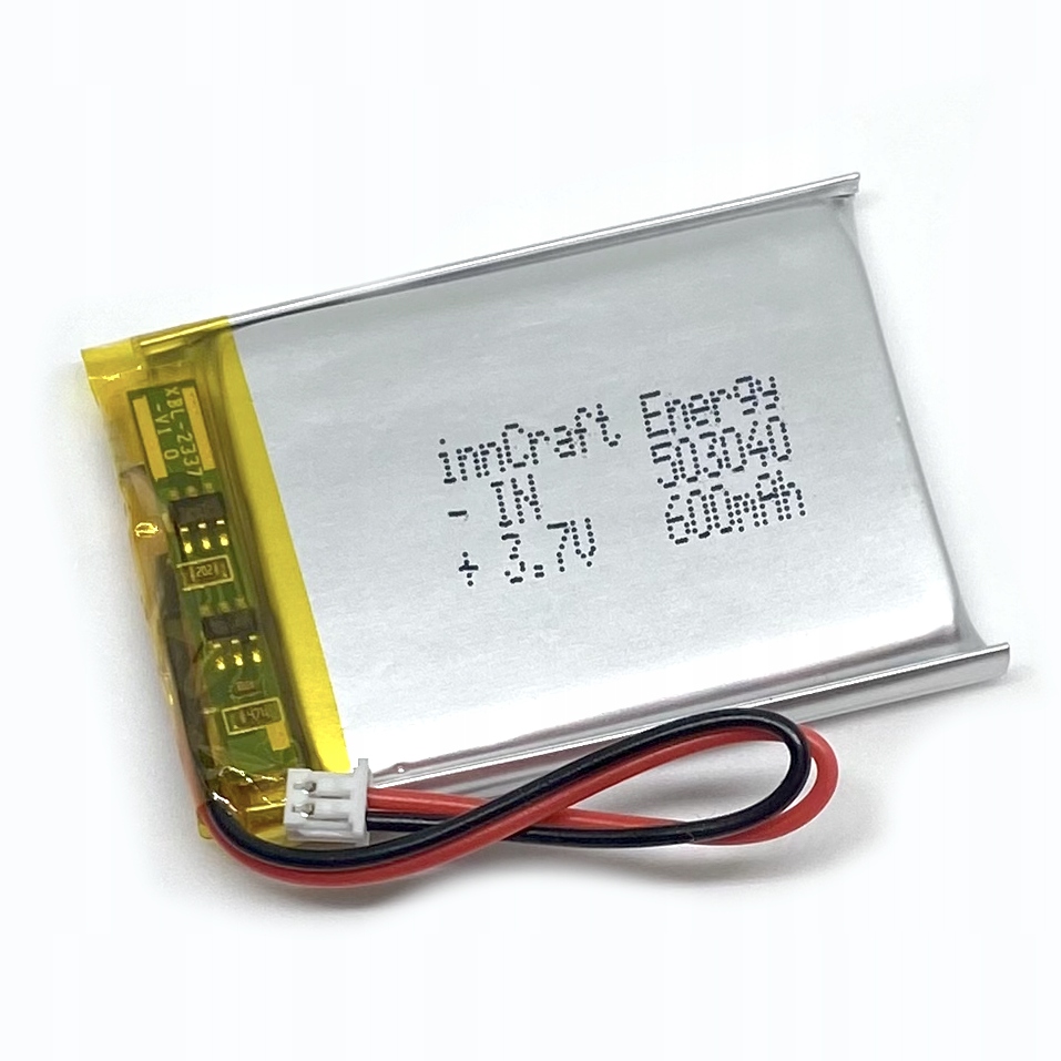 Akumulator Li-Poly 600mAh 3.7V JST 503040 – Niezawodne zasilanie dla Twoich urządzeń