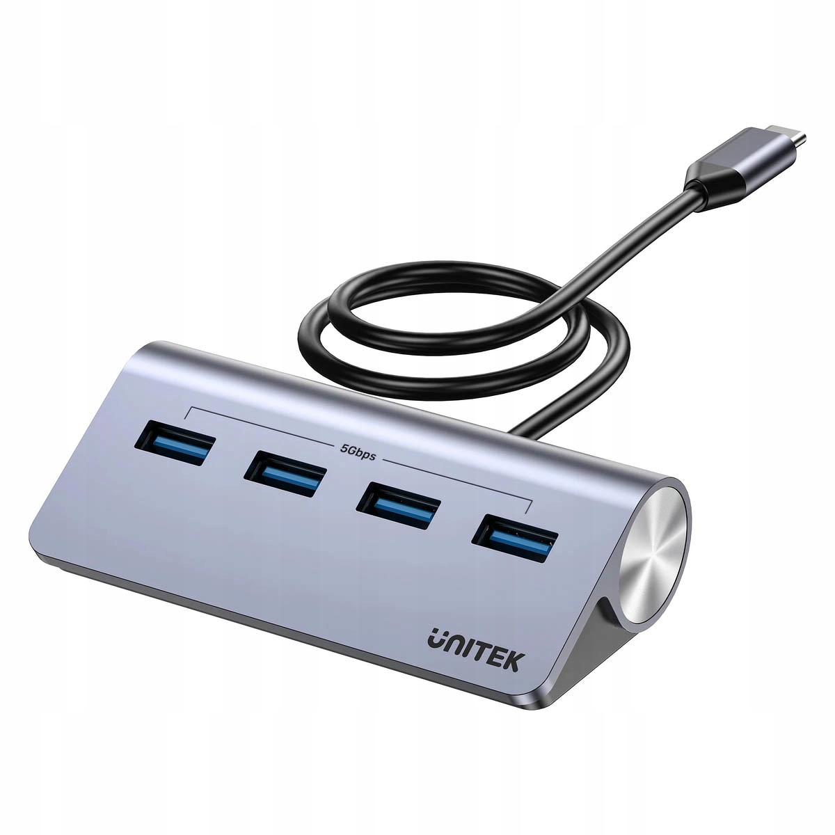 Unitek Ergonomiczny hub USB-C | 4x USB-A | 5Gbps – Wydajność i wygoda w jednym