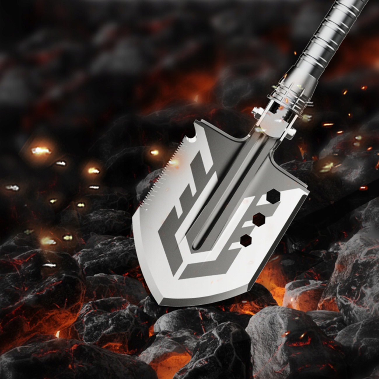 Funkcje ratunkowe: gwizdek, krzesiwo i harpun