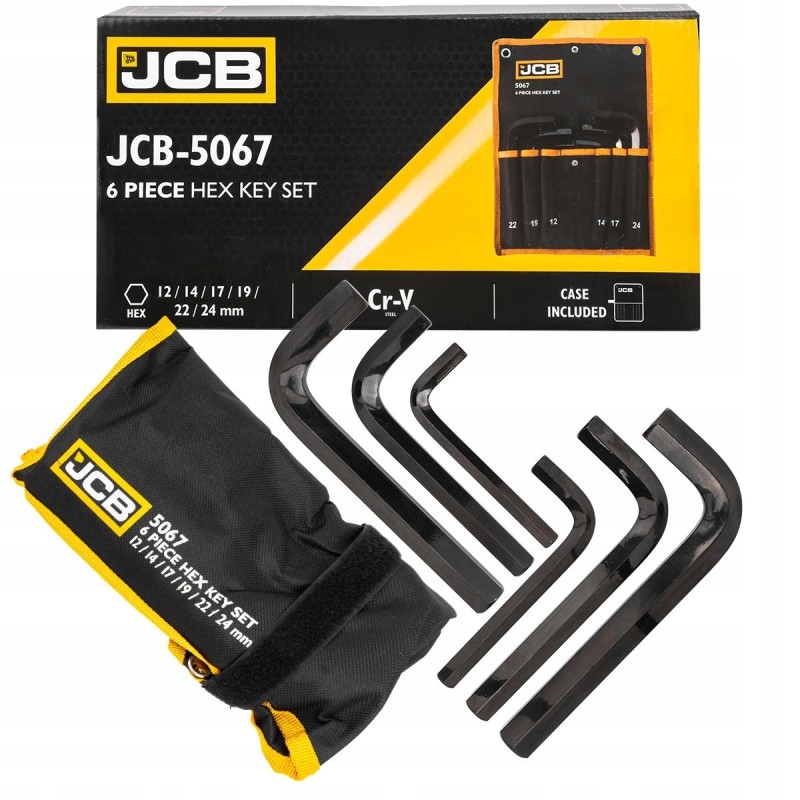 JCB HEXAGON SOCKETS 6pcs 12-24mm / CASE – Niezawodne narzędzie dla majsterkowiczów