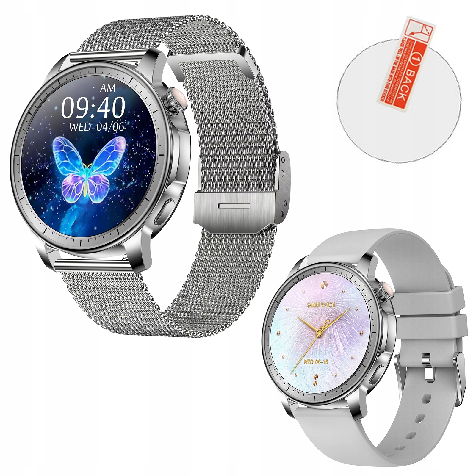 Smartwatch zegarek damski V65 srebrny AMOLED – Elegancja i funkcjonalność w jednym