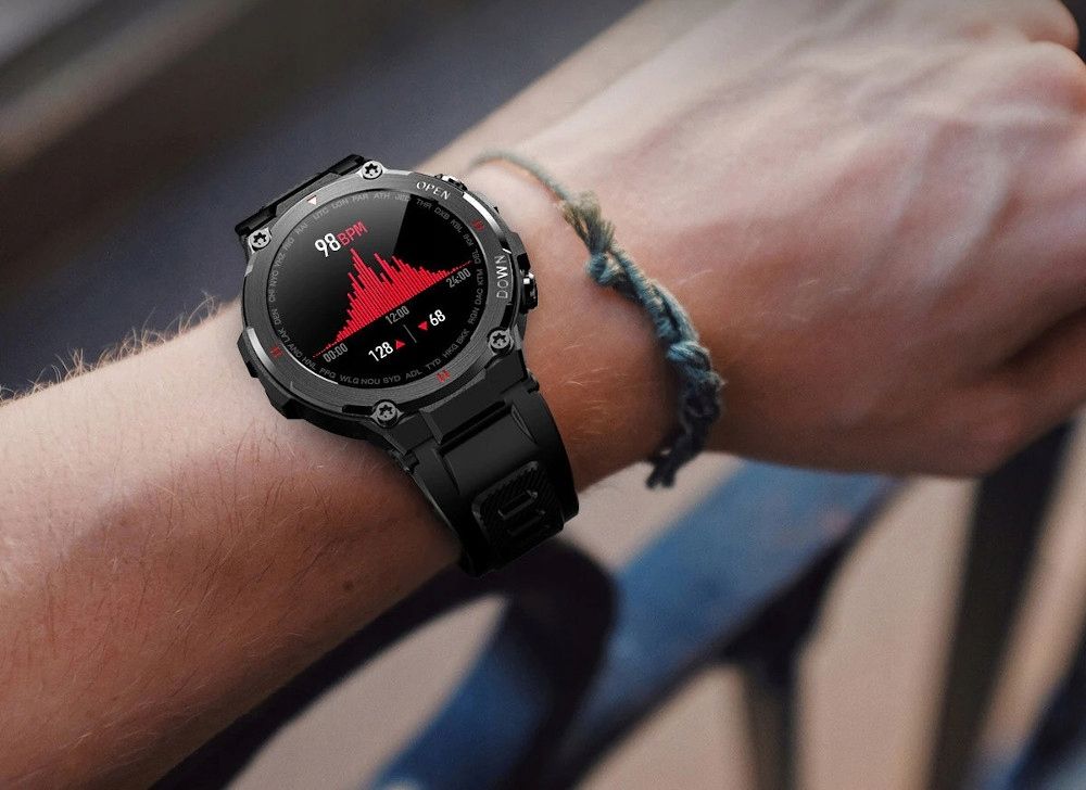 SMARTWATCH MĘSKI ZEGAREK DO XIAOMI SAMSUNG HUAWEI Funkcje Bluetooth Budzik Datownik Krokomierz Monitor pracy serca Podświetlenie Stoper Timer Wodoszczelny