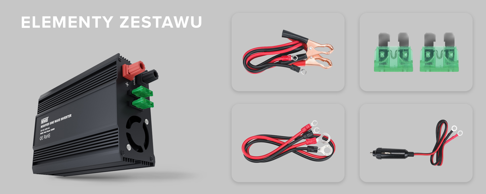 Przetwornica napięcia Newell z modyfikowaną sinusoidą - 12 V _ 230 V, 500 W