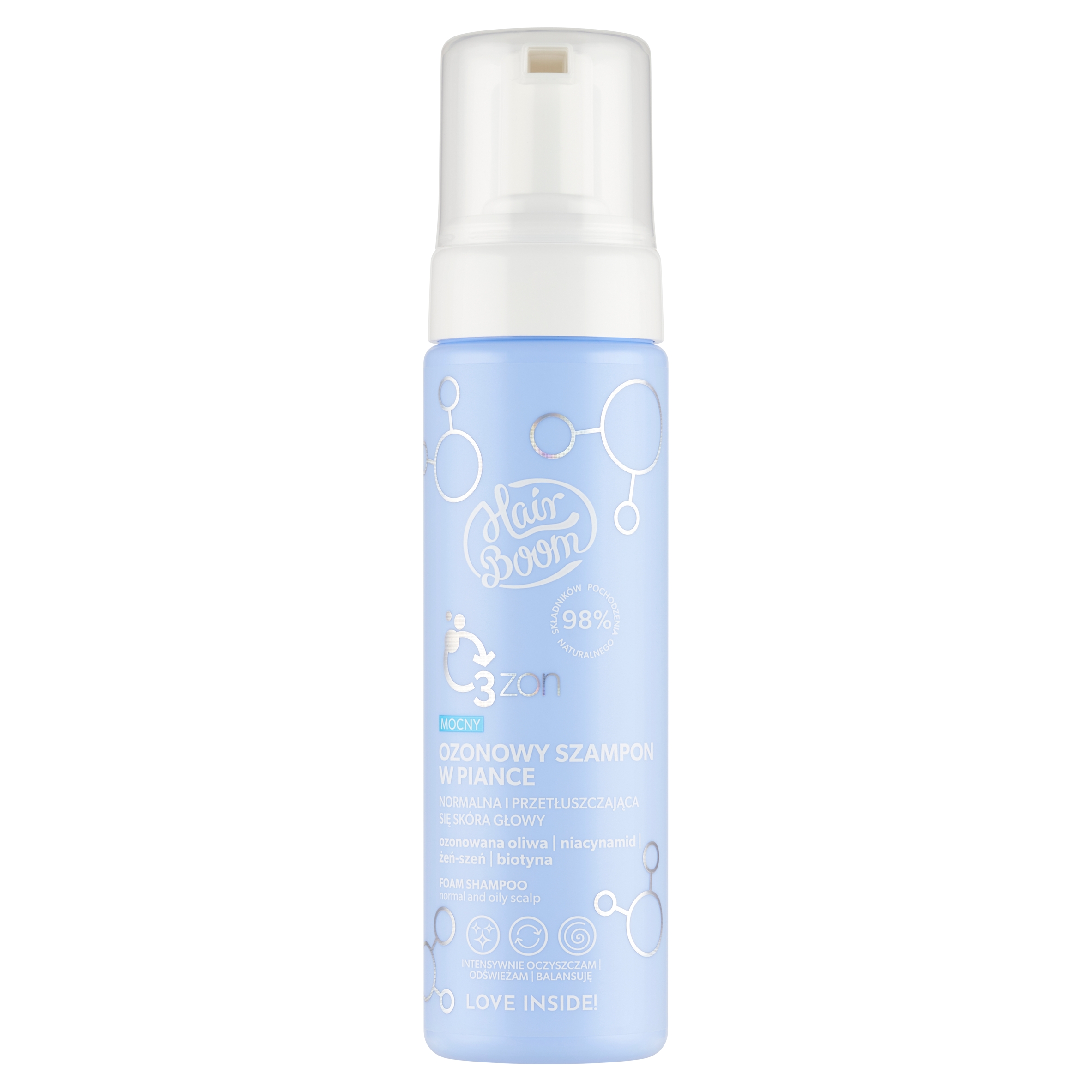 Body Boom HairBoom O3ZON – Mocny ozonowy szampon w piance dla zdrowych włosów