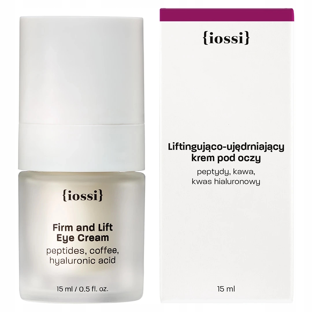 IOSSI Firm and Lift Eye Cream – Odżywczy krem peptydowy pod oczy z Kawą i Kwasem Hialuronowym 15ml