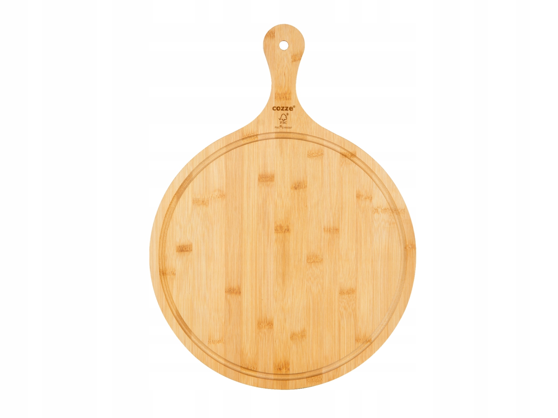 Cozze® Deska do krojenia pizzy z uchwytem Ø350 x 20 mm – Idealna do każdej pizzy