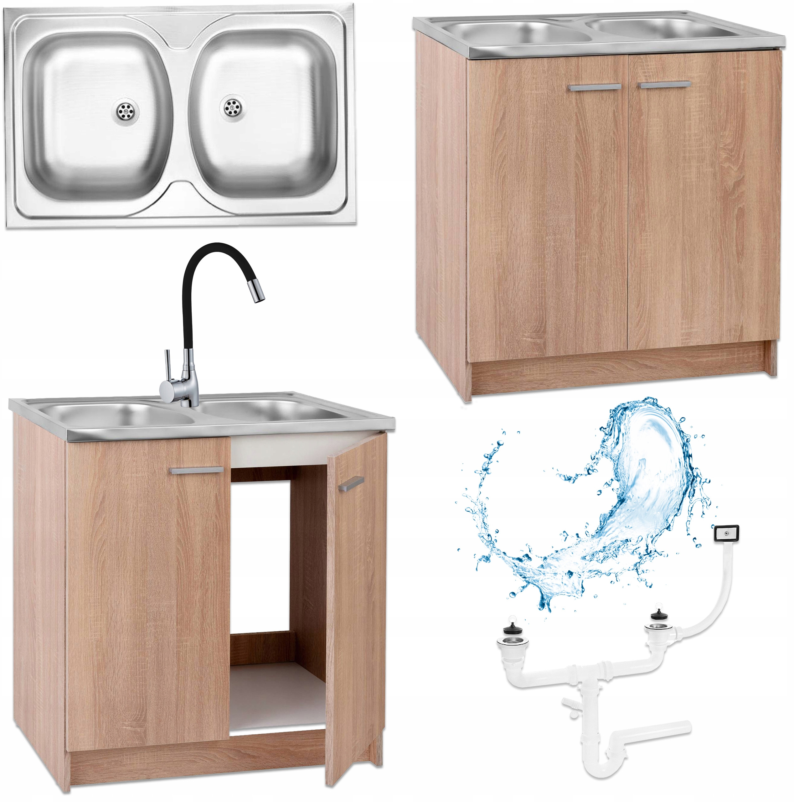 Wysoka Bateria Kuchenna Elastyczna w Kolorze Czarnym