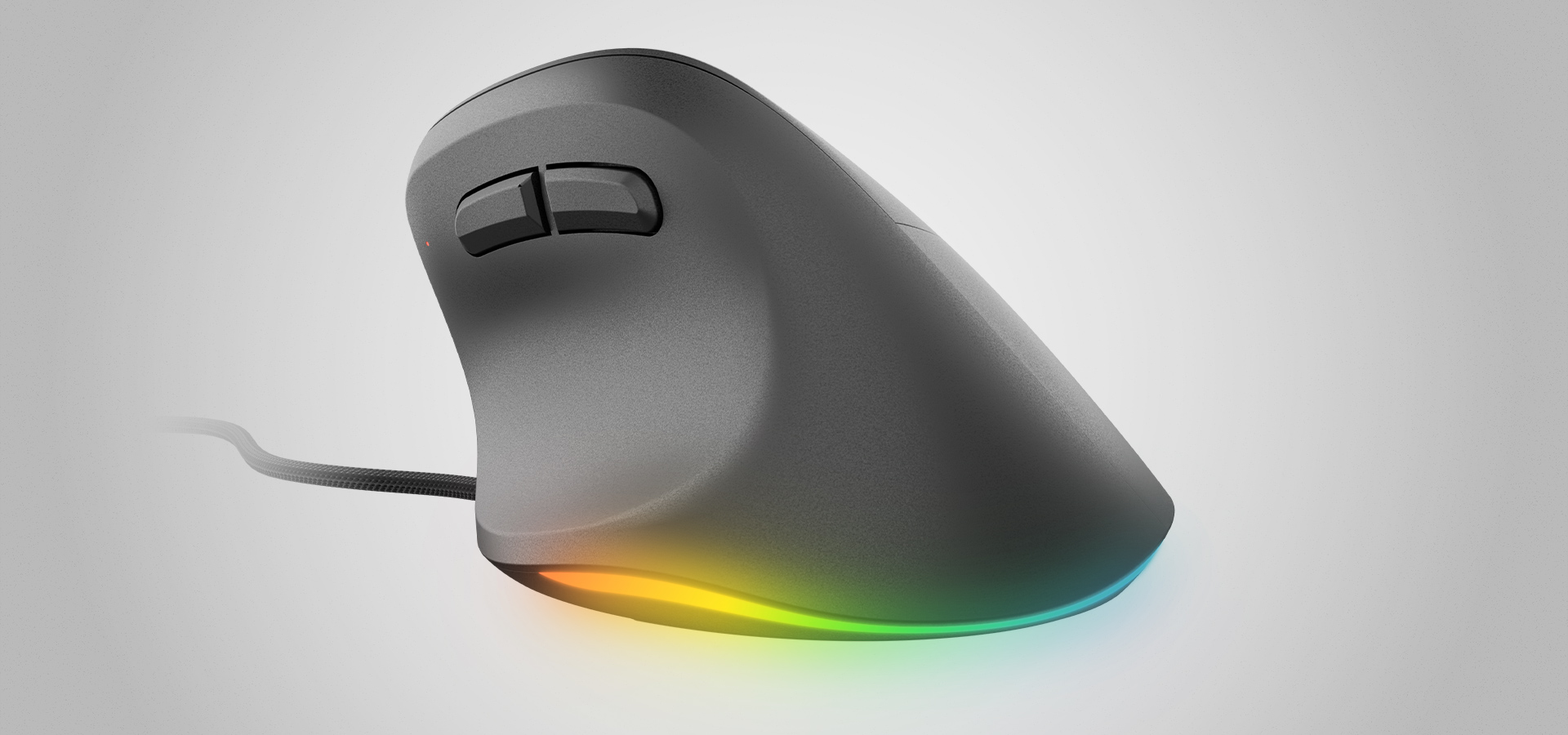 Tył myszy Natec Crake, w dolnej części listwa LED RGB.