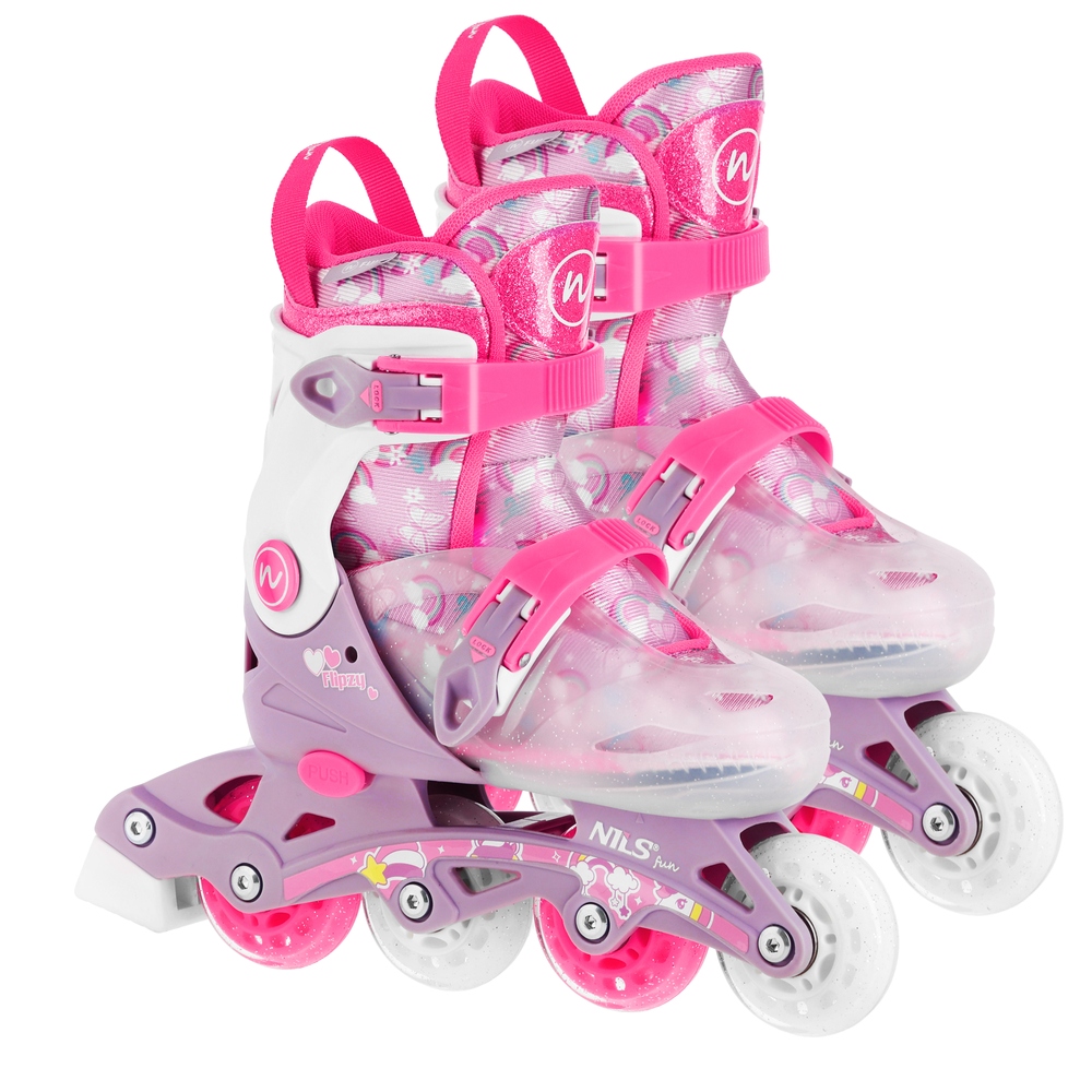Łyżworolki NJ1025 FLIPZY RÓŻOWE NILS FUN – Idealne dla młodych odkrywców