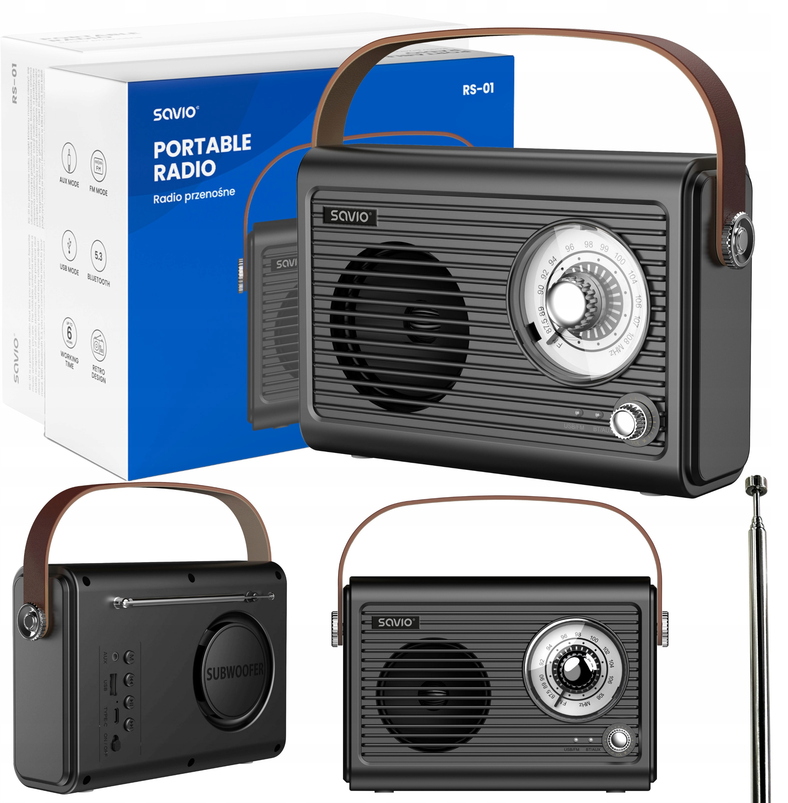 Radio przenośne SAVIO RS-01 – Nowoczesne i mobilne rozwiązanie audio