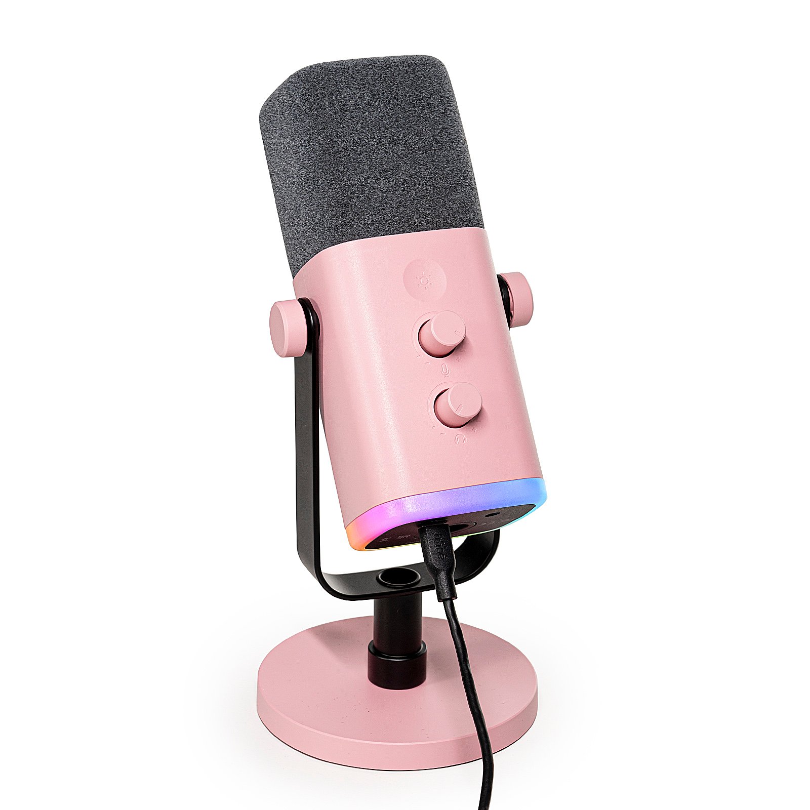 Mikrofon dynamiczny studyjny Fifine AM8P AMPLIGAME USB/XLR RGB różowy PnP – Idealny do nagrywania i streamingu