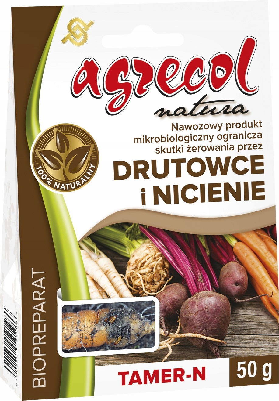 Preparat przeciwko drutowcom i nicieniom AGRECOL TAMER-N 50g – Skuteczna ochrona Twojego ogrodu