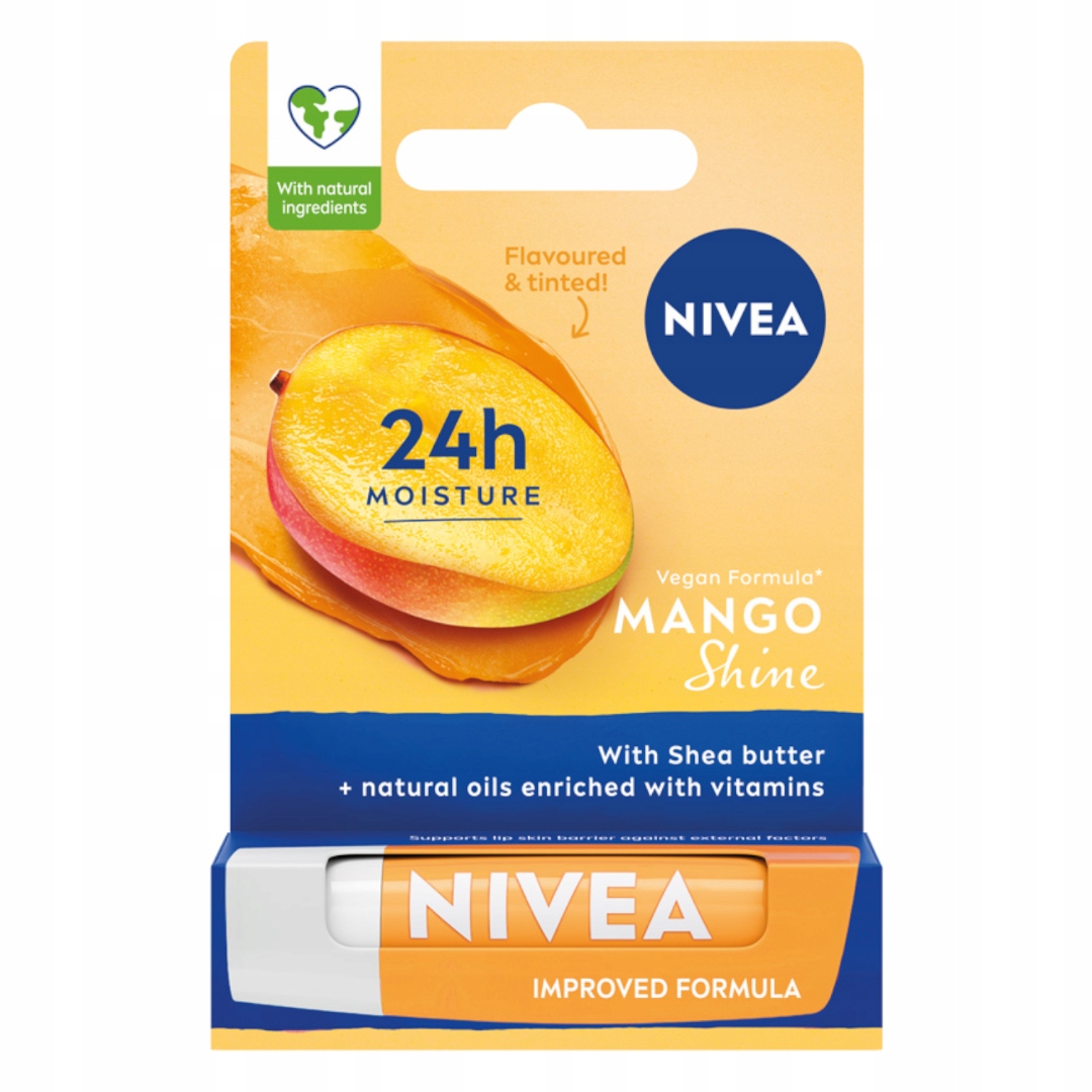 NIVEA Lip Care Ochronna pomadka do ust Hydro MANGO Shine 4,8 g – Doskonała pielęgnacja dla Twoich ust