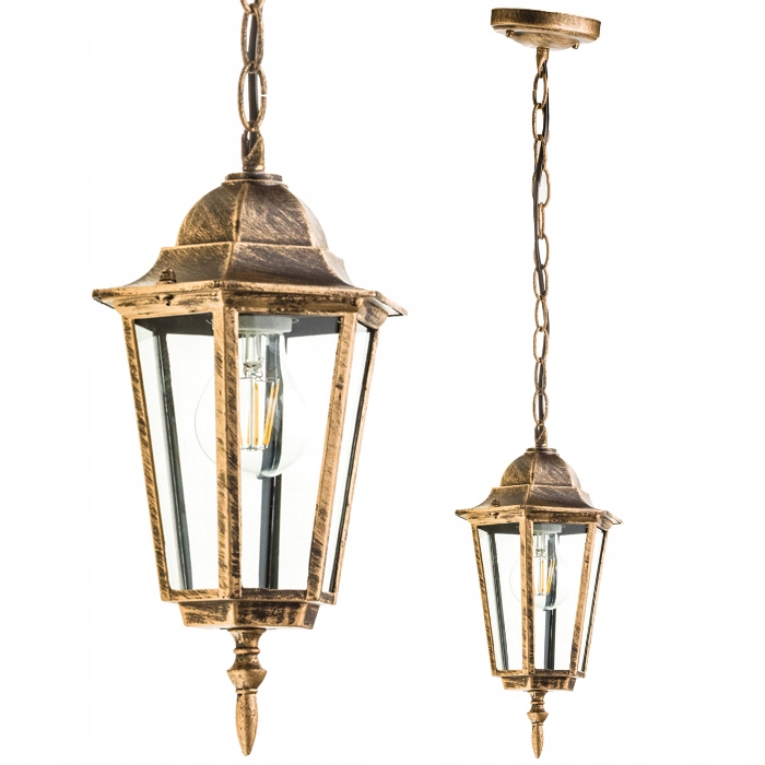 Lampa Ogrodowa Wisząca Zewnętrzna E27 LATARNIA Patyna BELLIS LUMILED – Eleganckie oświetlenie do ogrodu