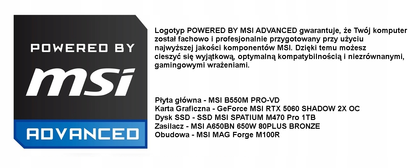 Zasilacz MSI A650BN 650W 80PLUS BRONZE – Niezawodność i efektywność