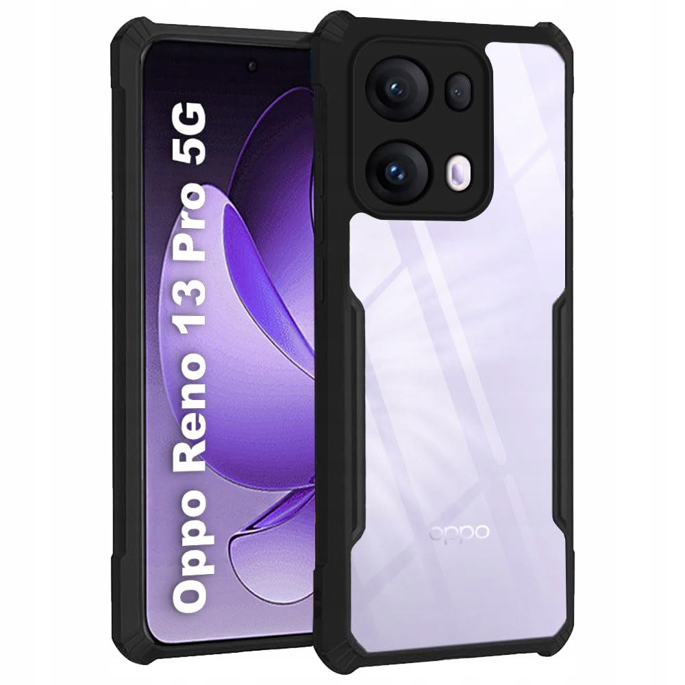 Etui do Oppo Reno 13 Pro 5G – Przezroczysto-czarne, idealna ochrona