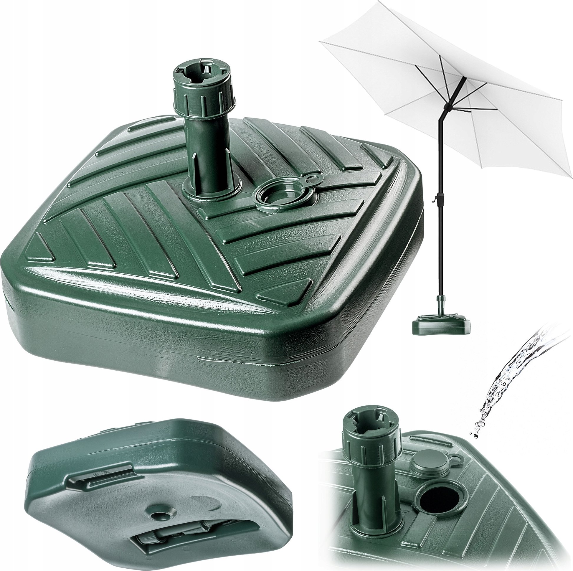 Kadax KADAX Podstawa Parasola Stojak Pod Parasol Ogrodowy Kwadratowy 39cm Obciążnik – Stabilność i elegancja w Twoim ogrodzie