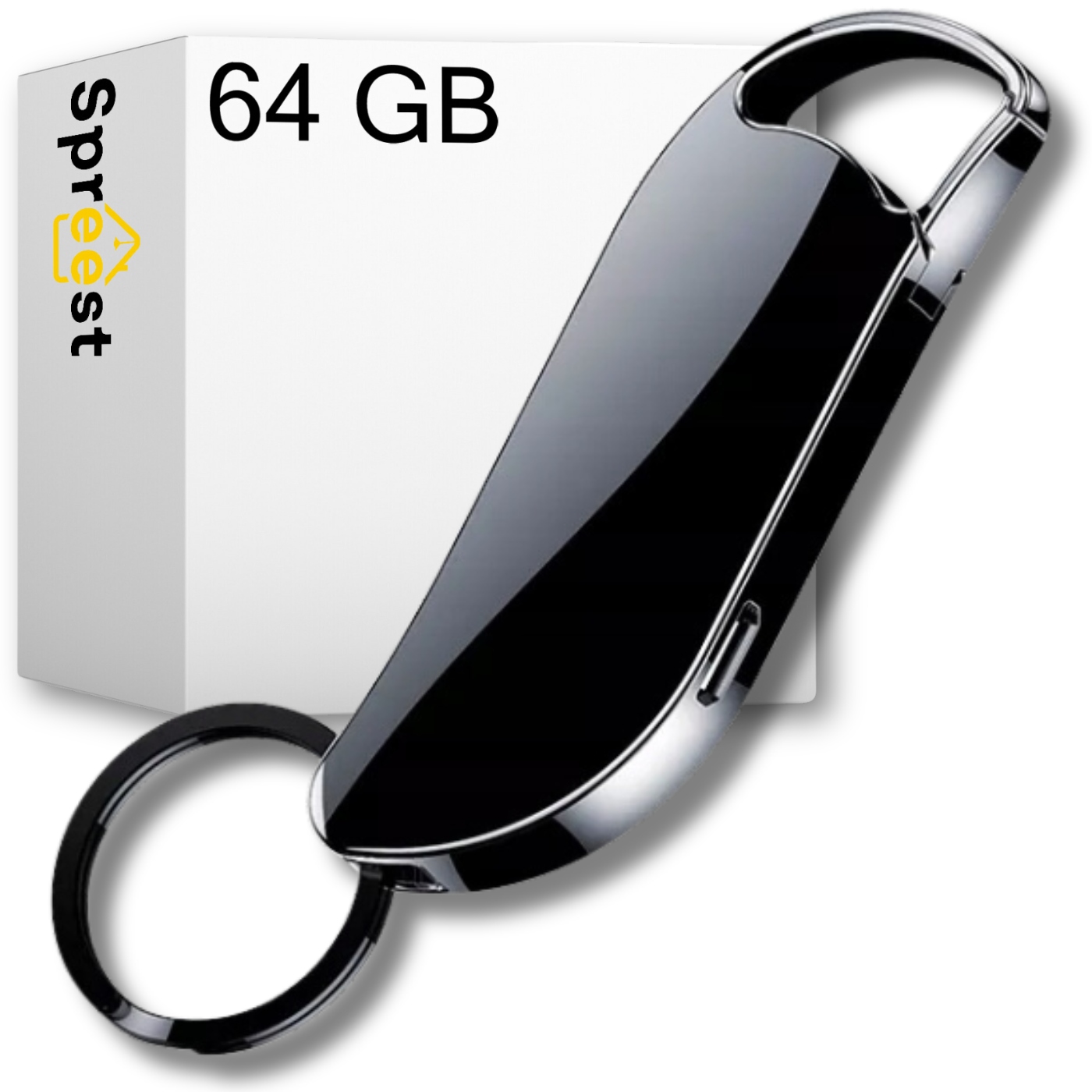 Dyktafon Szpiegowski Mini Cyfrowy Podsłuch 64GB – Dyskretne nagrywanie dźwięku w kieszeni