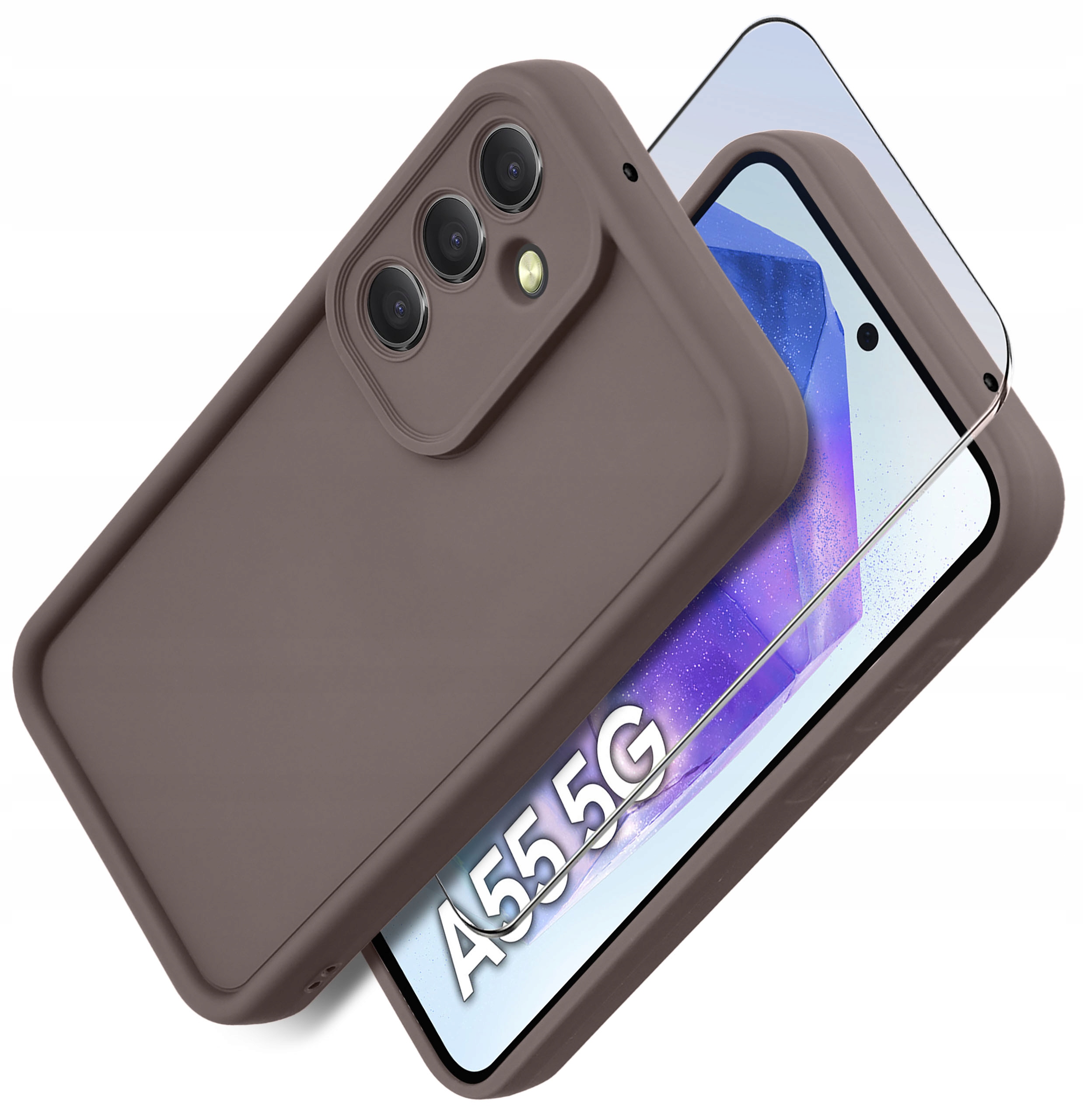 Etui do Samsung A55 5G silikonowe MATOWE + Szkło ochronne na ekran 9H – Idealna ochrona dla Twojego smartfona