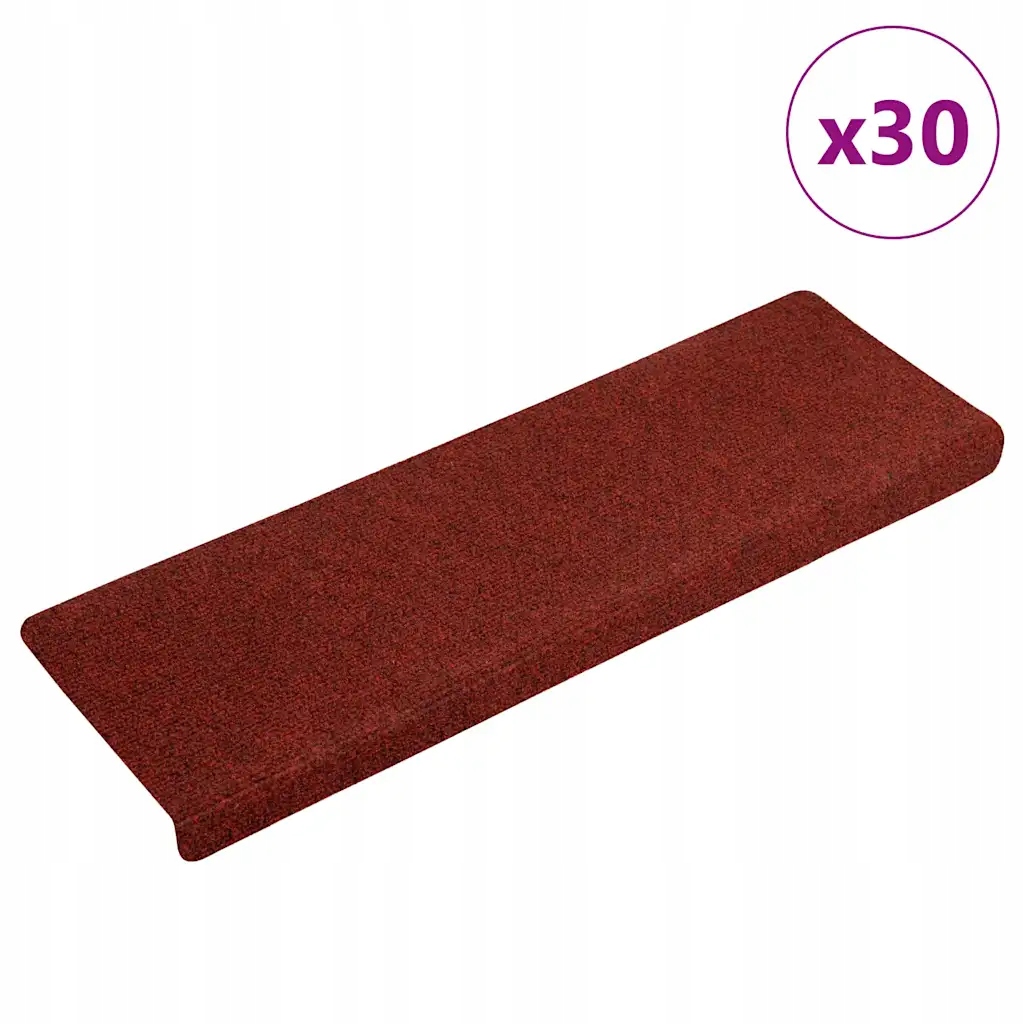 Maty na schody samoprzylepne 30 szt. Czerwone 65x21x4 cm – Bezpieczeństwo i styl w Twoim wnętrzu