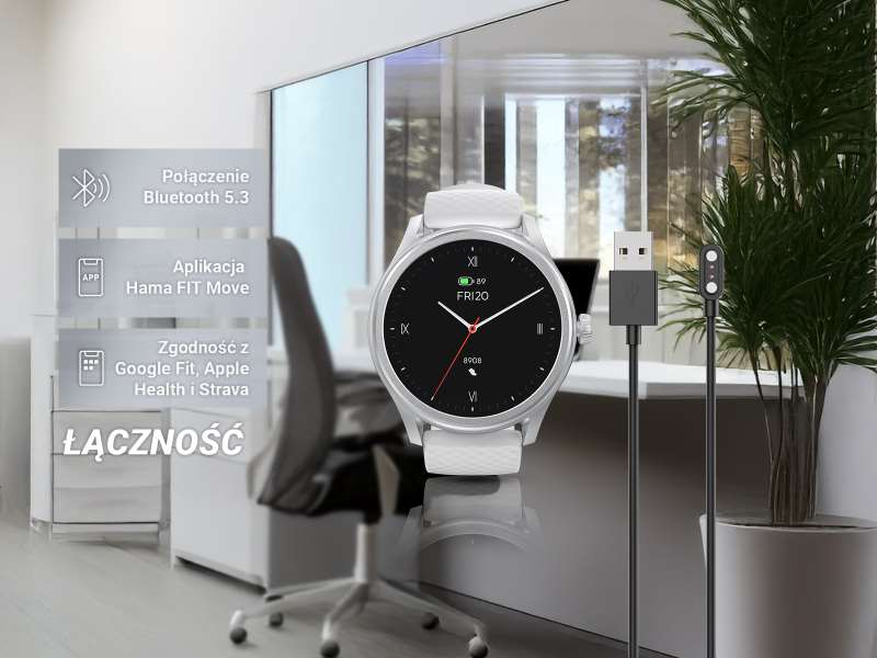 Sterowanie muzyką w smartwatchu Hama Fit Watch 5010