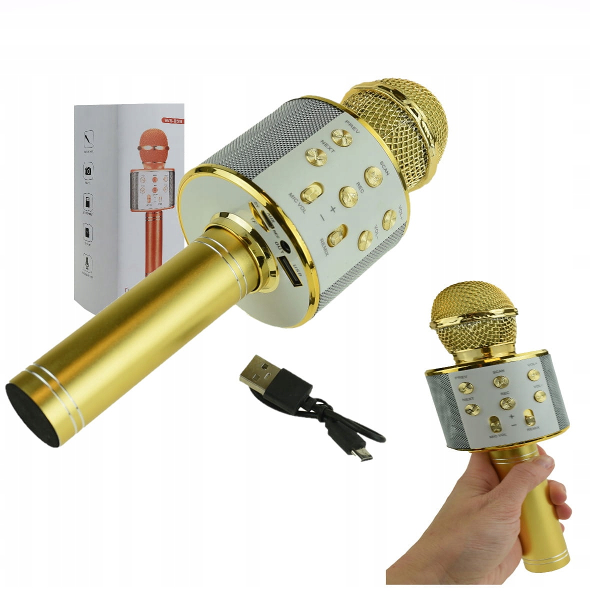 TG67276 Mikrofon Bezprzewodowy Karaoke Bluetooth Głośnik – Idealny do Śpiewania