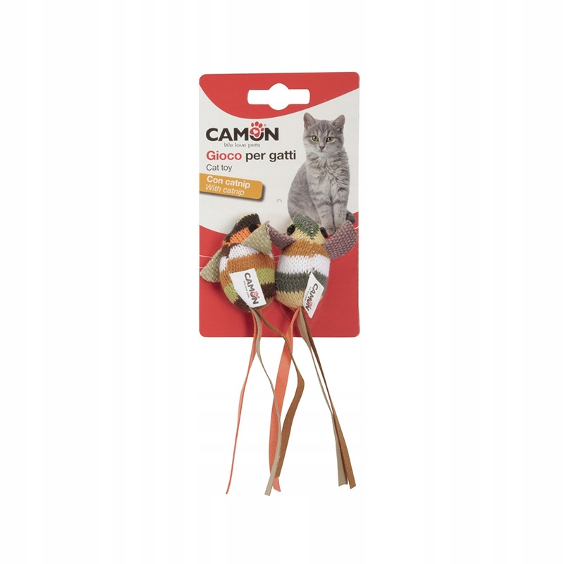 Camon Cat Toy Myszki w Paski 2 szt – Radość dla Twojego kota