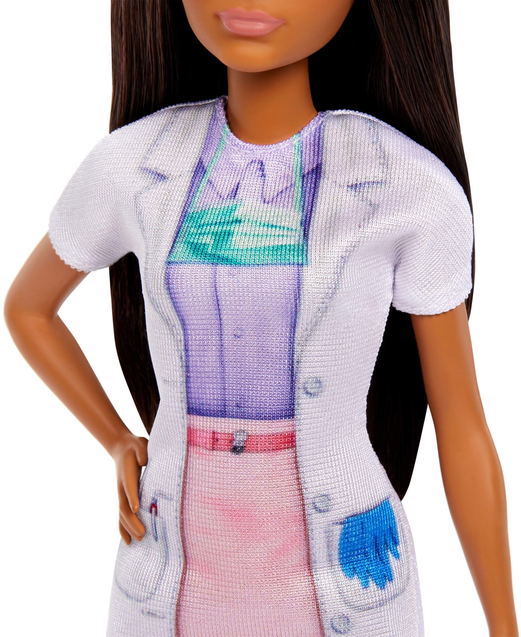 Modny wygląd Barbie – Sukienka i fartuch laboratoryjny