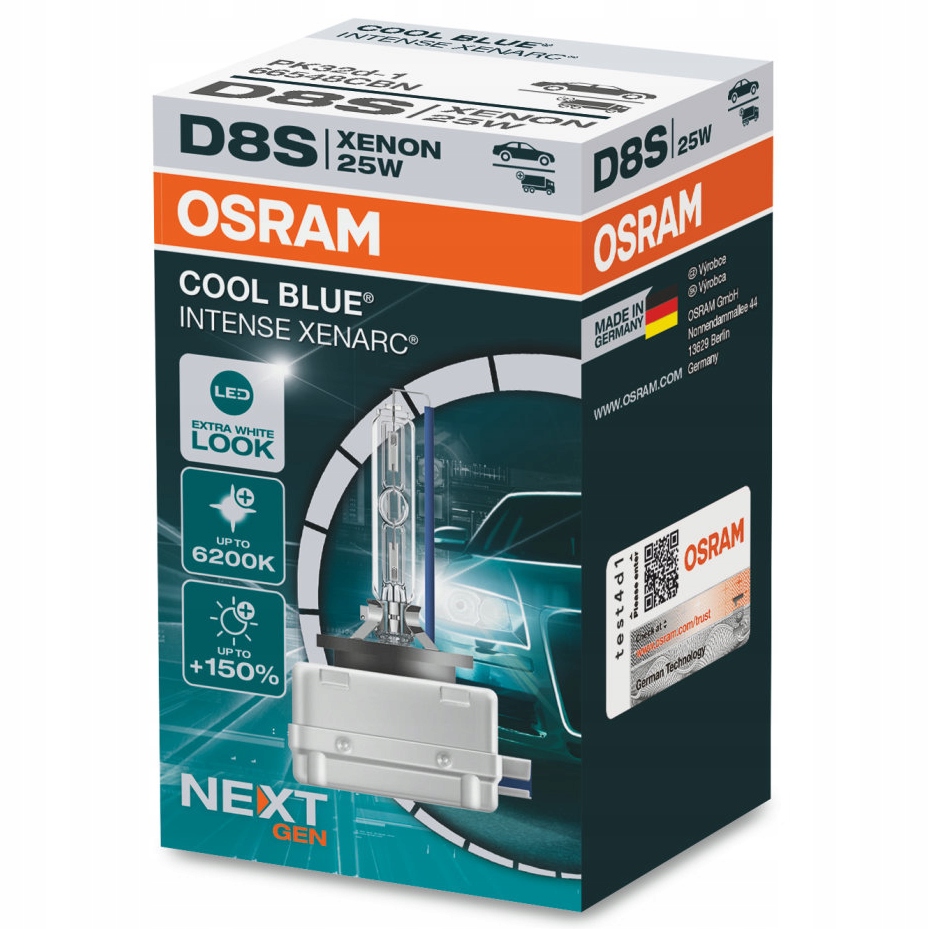 Osram Cool Blue Intense Xenarc - XENON - D8S - 25W - 42V – Doskonałe oświetlenie dla Twojego pojazdu